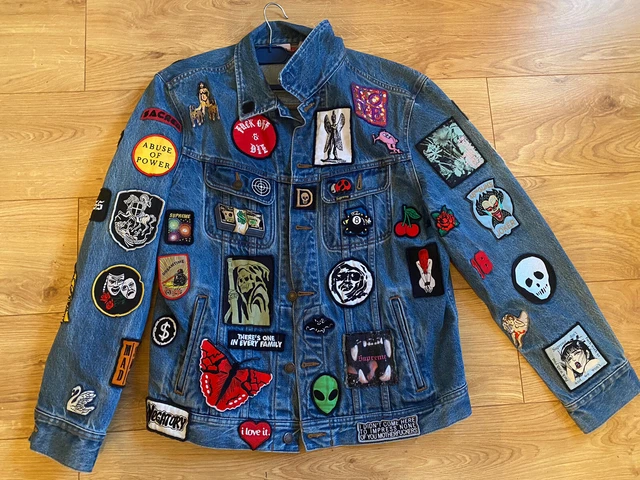 Supreme Radial Embroidered Denim Trucker Jacket Black FW23 'Fw23