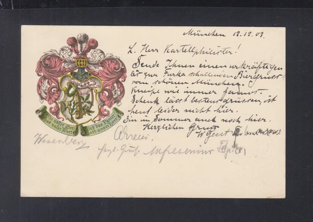 Dt. Reich Studentika PK 1903 München