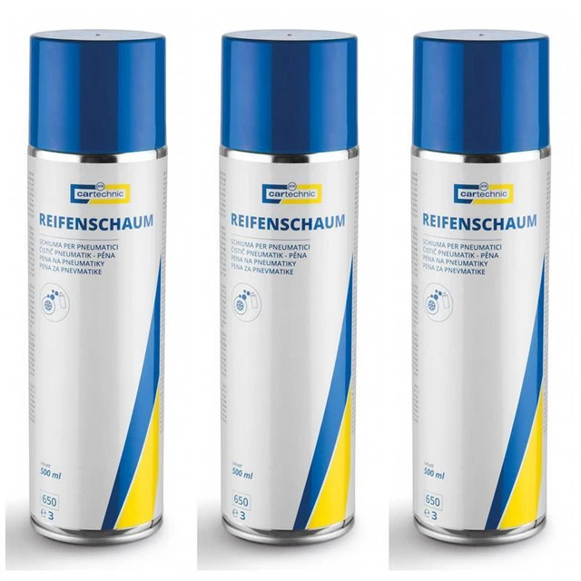 3 x Cartechnic Reifenschaum 500ml 40 27289 03465 2 Aktivschaum Gummipflege Glanz