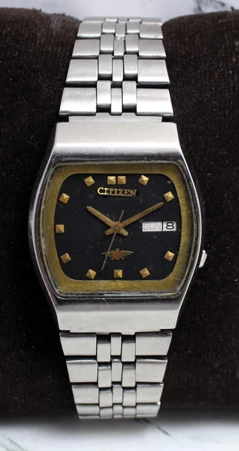 #Vintage Citizen Automatic Black-Dial D/D 21J Pre-Owned Men's WRIST WATCH Japan.