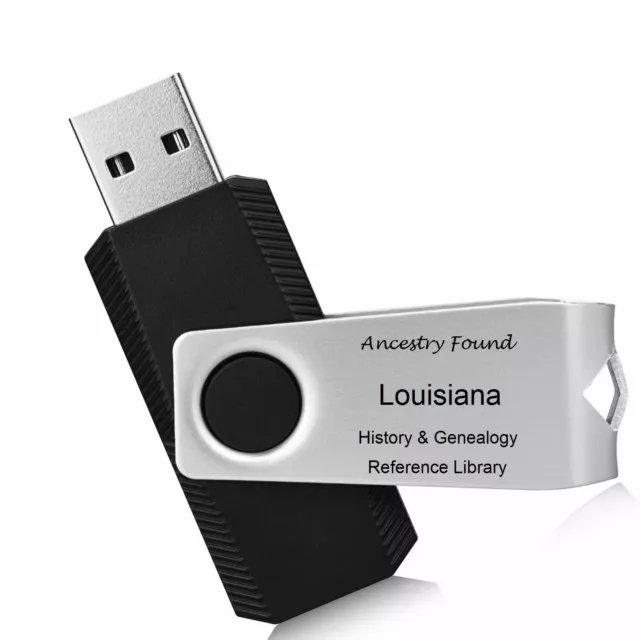 LOUISIANA  - History & Genealogy - 140 old Books on FLASH DRIVE Family LA