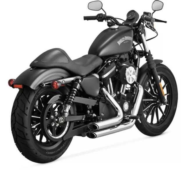 Vance & Hines 17229 Shortshots Staggered Exhaust System Chrome Harley 883/1200