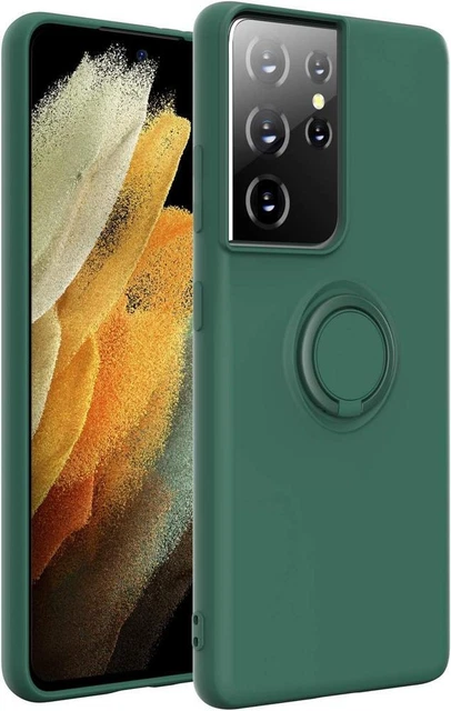 Nano Silicone Magnetic Stand Case for Galaxy S21 Ultra 5G Shockproof Cover-Green