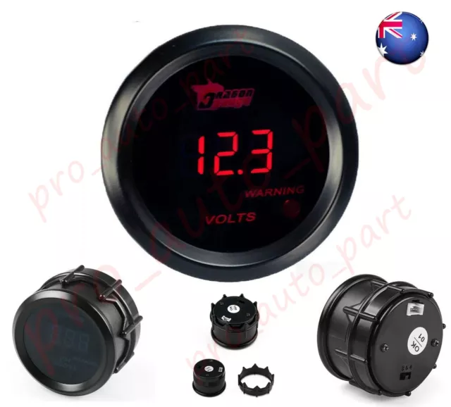 AU 2" 52mm Red Digital LED Elec Volt Voltage Meter Gauge Boat Car AUTO 0~15V