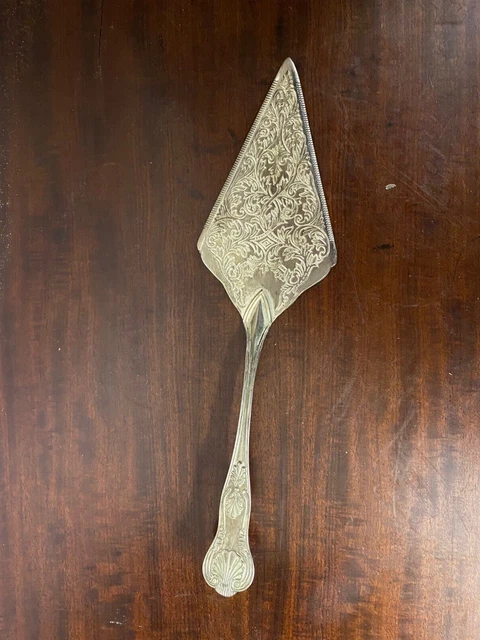 Ancienne Pelle à Gâteau Art Nouveau, Métal Argenté, France Début XXe