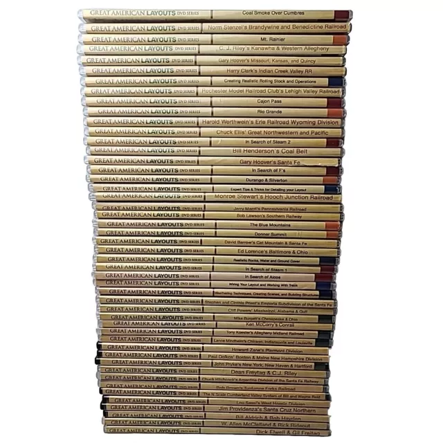 Lot of 48 Great American Layouts DVD Model Trains Railroads Backdrops Videos