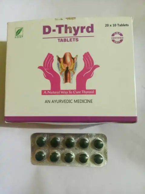 Dhari Shah Pharmacy Herbal Ayurvedic D-Thyrd Thyroïde Thyroïdie 30 Comprimés