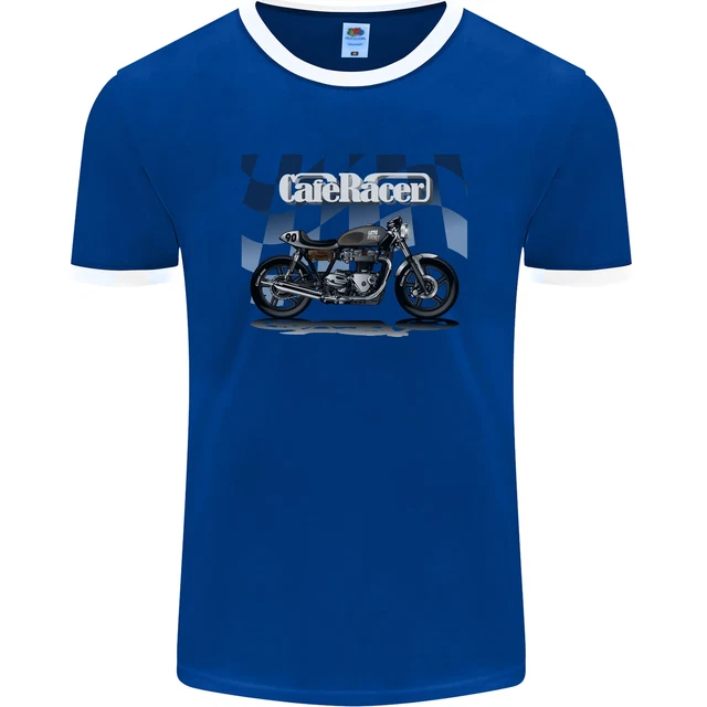 Cafe Racer Motorbike Motorcycle Biker Mens Ringer T-Shirt FotL