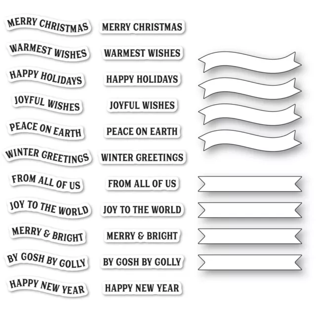 Poppystamps Christmas Banners Clear Stamp and Die Set