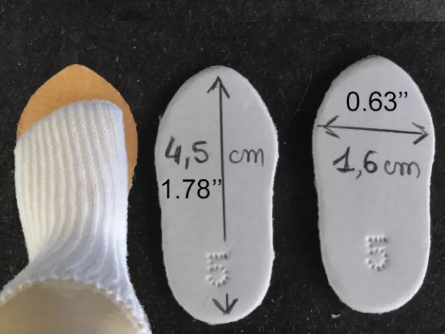 CHAUSSURES en CUIR JU5(4.5cm) pour POUPEE ANCIENNE DOLL SHOES-  G.BRAVOT -FRANCE 2