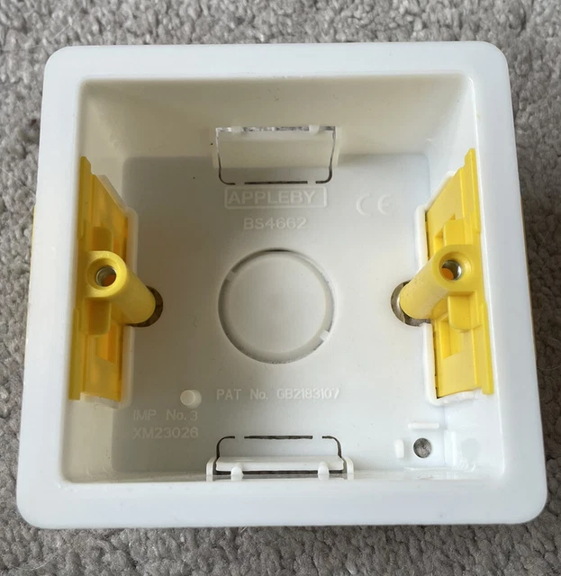 Caja Knockout De Revestimiento Seco Appleby De 1 Pandilla 35 Mm - Blanca - Totalmente Nueva