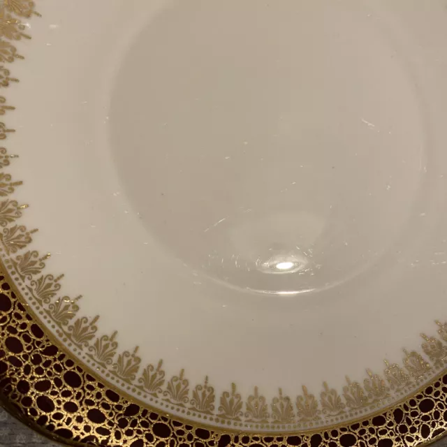 Vintage Duchess Winchester Bone China Cake Plate Burgundy,White & Gold. Lovely 2