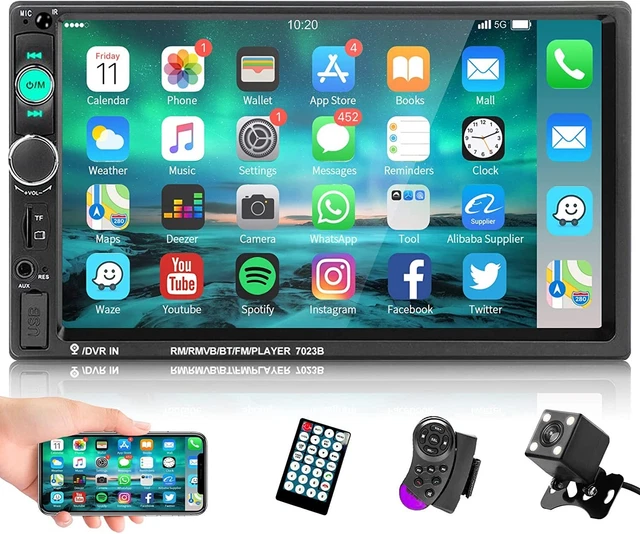 Podofo 2 Din Autoradio Bluetooth 7 Pollici Touch Screen Link mirror per Android/