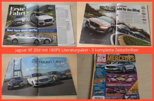 Jaguar XF 20d mit 180PS Literaturpaket - 3 komplette Zeitschriften