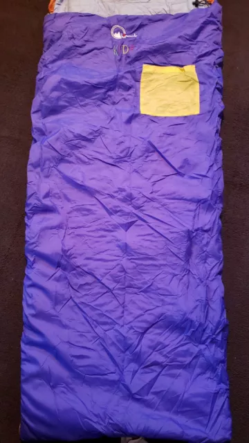Saco de dormir Chinook para niños púrpura cónico con capucha 71x28 pulgadas