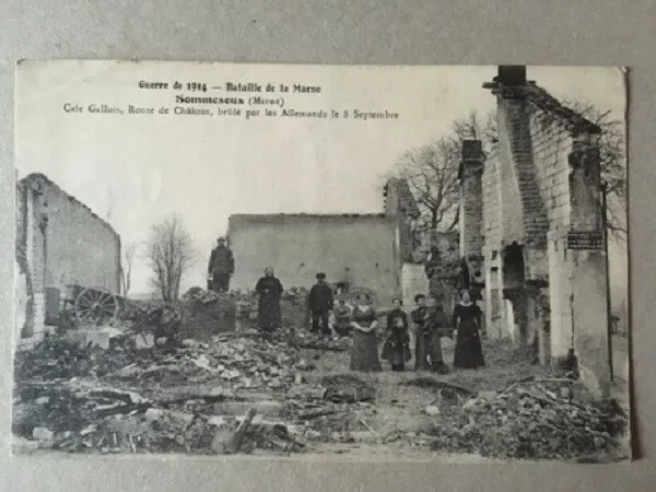 Cpa Somsous (51) Cafe Gallois Road De Chalons, 1914 War Marne Battle
