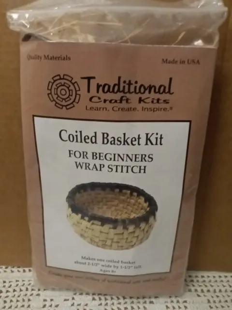 Traditional Craft KIts Coiled Basket KIt For Beginners Wrap Stitch Ages 8+