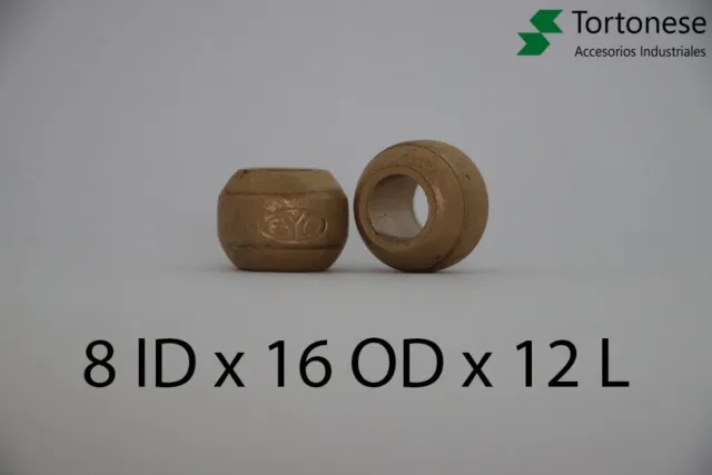 10U 8 ID x 16 OD x 12 L Bronze Spherical Bushings