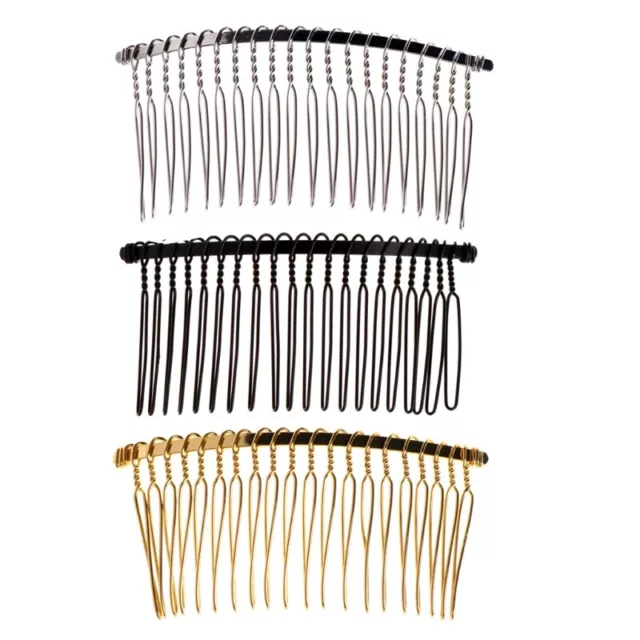 Wedding Veil Side Comb Metal Blank Hair Clips DIY 20 Teeth Bridal Hair Accessory
