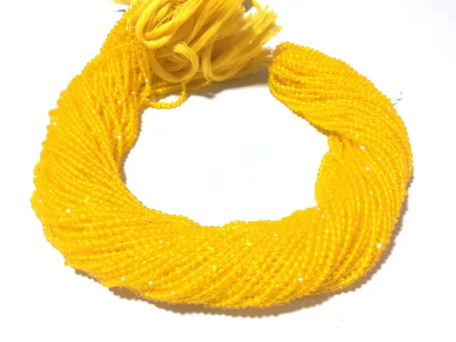 5 Strand Yellow Quartz Round Faceted 2-2.5mm Beads 12"inch, Yellow Quartz Round