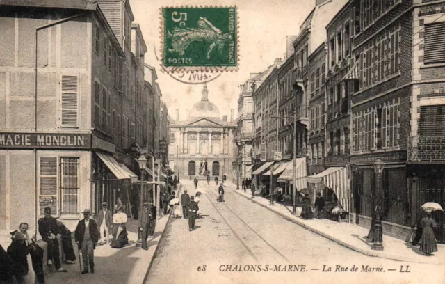 CPA 51 - CHALONS SUR MARNE (Marne) - 68. La Rue de Marne