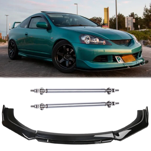 FRONT BUMPER LIP Spoiler Splitter + Strut Rods For Acura TL RSX DC5 ...