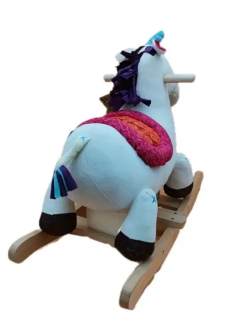 B. toys Schaukel Pferd Einhorn weiches Plüsch Rocking Unicorn ab 18M echtes Holz 3