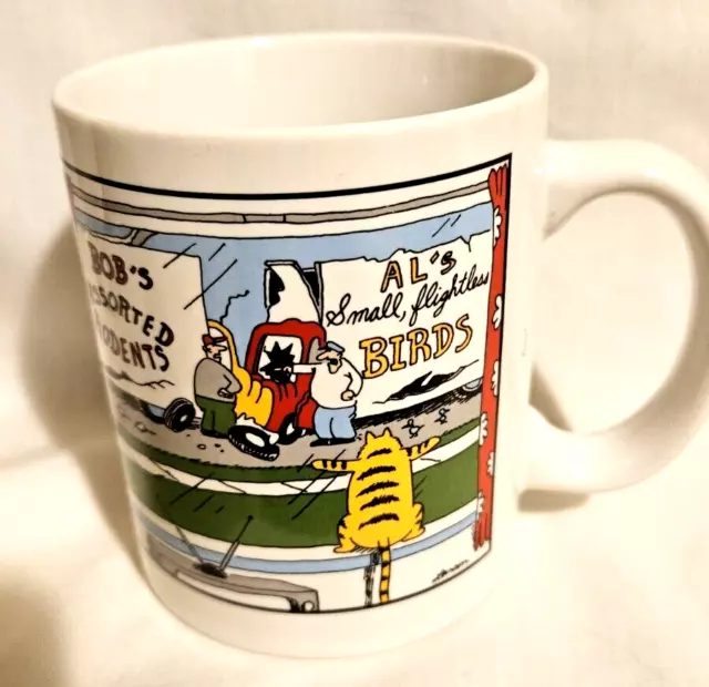 The Far Side Coffee Mug Bobs Rodents Als Birds Cat  1984 Larson Color