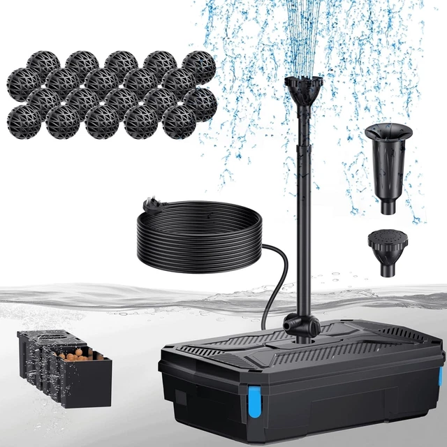 Forever Speed 4-in-1 Vijverpomp Met Filter, 11 W UV-zuiveraar, 2500 L/u, Met 10 M Stroomkabel Voor Tuin En Fonteinvormgeving 11 W 2500 L H