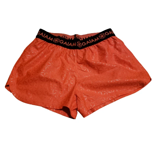 Gaiam Athletic Running Shorts | Girl's 14 Black Orange Workout Yoga Breathable