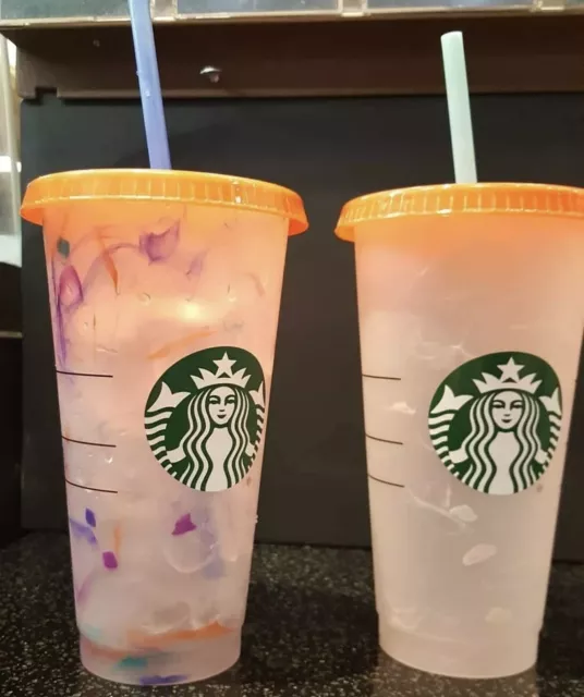 Starbucks Color Changing 2021 Swirl Reusable Cold Cup Summer Marble New Rainbow