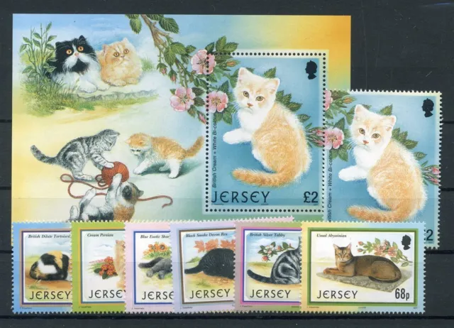 887926) Großbritannien Jersey Nr. 1048-1053, Block 34 + Blockmarke postfrisch