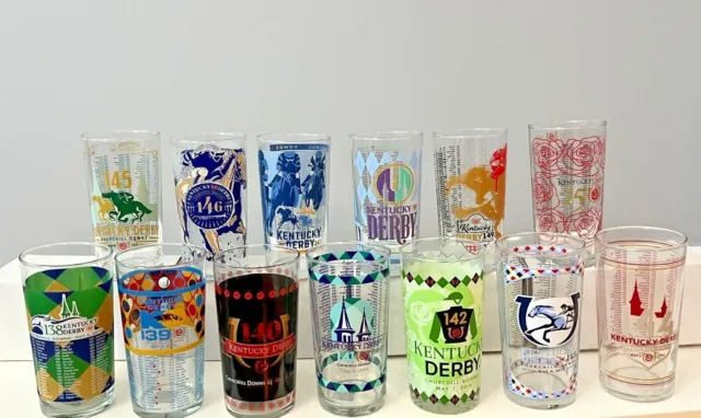 THIRTEEN Kentucky Derby Glasses to CHOOSE from--    2012 - 2024   ALL ARE MINT!!