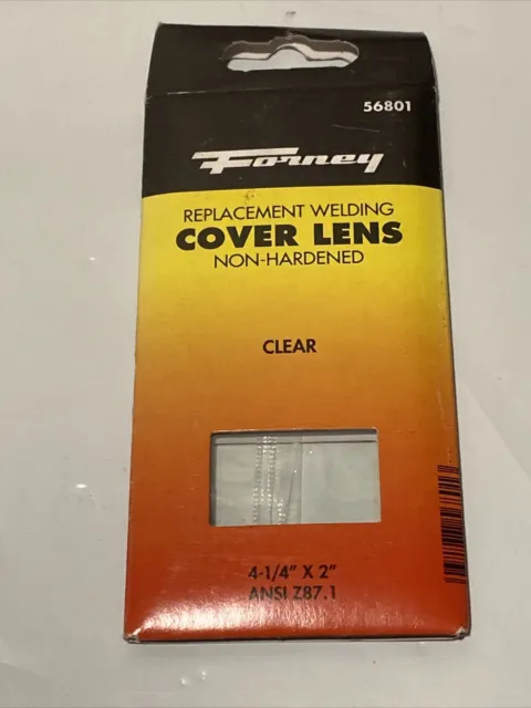 FORNEY #56801 Clear REPLACEMENT WELDING COVER LENS 4.25 X 2" ANSI Z87.1 - NEW