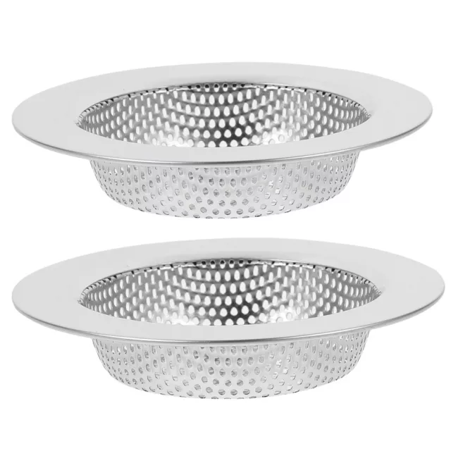 2 Pcs Stainless Steel Sink Strainer Floor Drain Kitchen Food Catcher