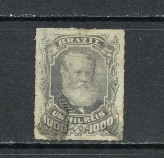 R0604 Brazil 1878 Don Pedro 1000r. Rouletted 1v. Gebraucht