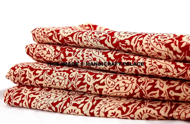 Indien Tissu Coton 44 " Large Course Beige Cachemire Imprimé Couture Artisanale