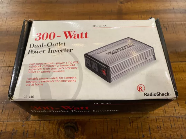 Portable Power Radio Shack 300 Watt Dual-Outlet Power Inverter Camping Traveling