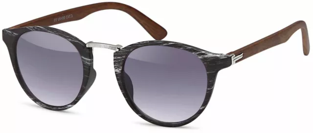 styleBREAKER Gafas de sol en óptica de madera y lentes redondas, montura