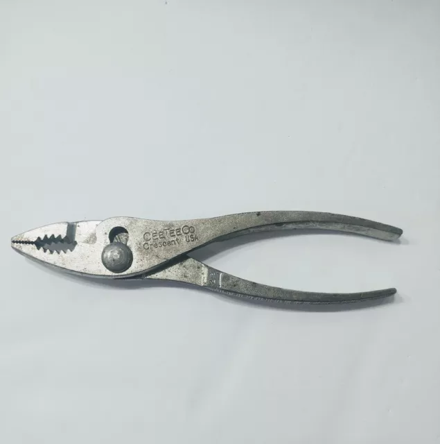 CEETEE CRESCENT SLIP-JOINT PLIERS 6-1/2inch QUALITY VINTAGE USA TOOL