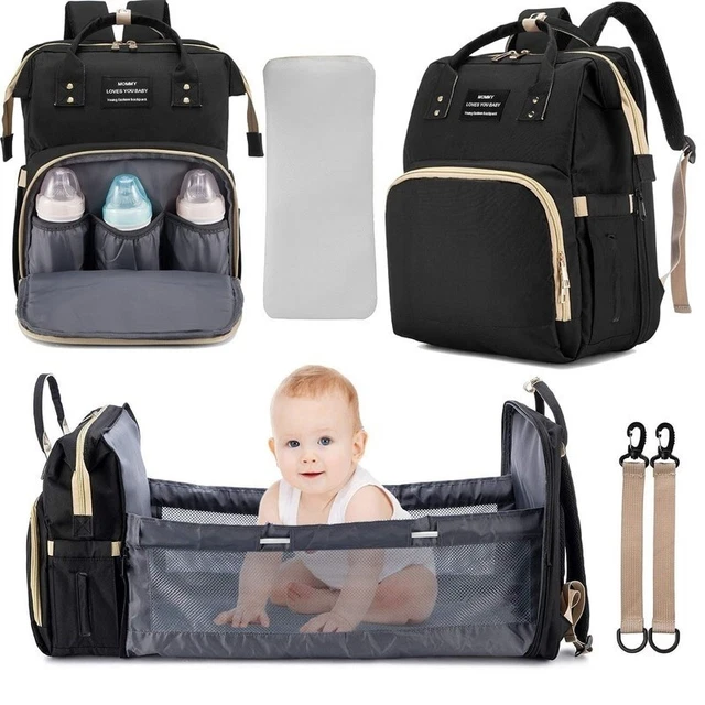 Foldable Baby Crib Bag with Changing Pad Backpack Large Baby Bag for Mama GIFT