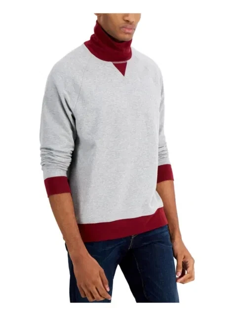 CLUBROOM Mens Gray Turtle Neck Classic Fit Fleece Sweatshirt XXL 2XL