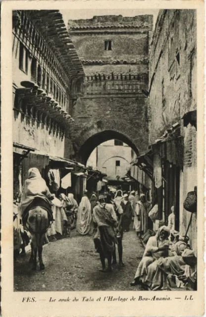 CPA AK MOROCCO FEZ Le Souk du Tala and L1clock by BOU-ANANia (10365)