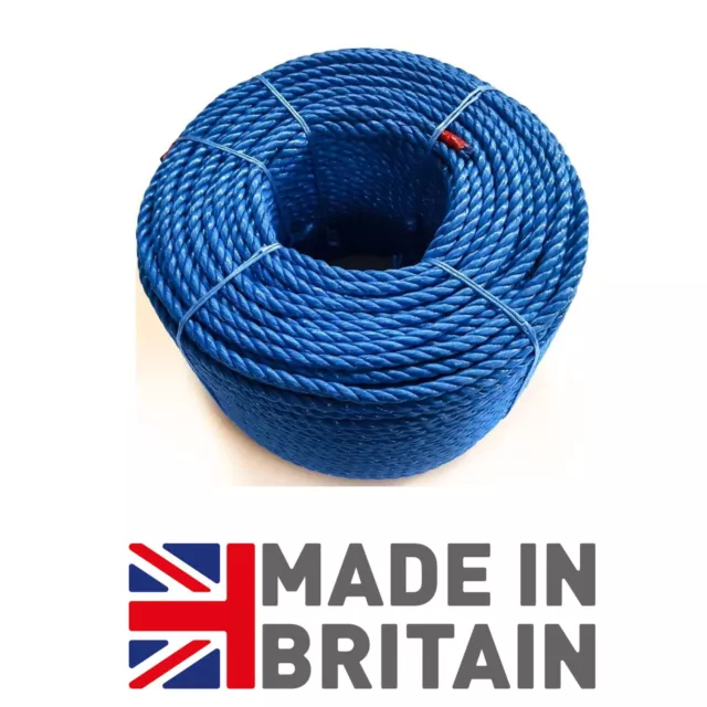 Blue Poly Rope Strong 4/6/8/10/12/14mm Builder Polypropylene Nylon Braided Cord