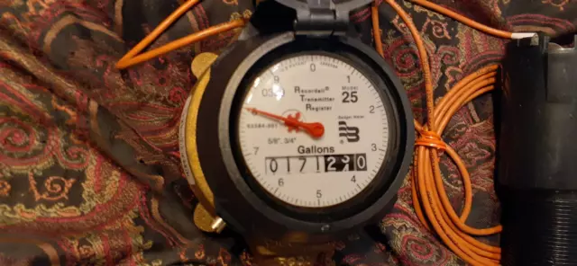 Badger Model 25 Water Meter. LOW USE! Gallon Direct Read. With 4G transmitter.