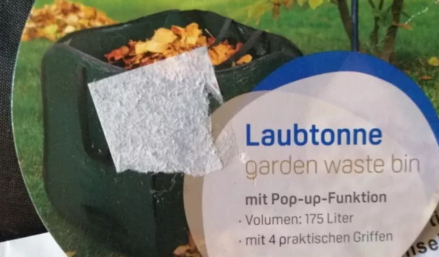 Laubsack Gartensack Pop-Up-Gartenabfallsack Laubtonne Grünschnittbehälter 175 l