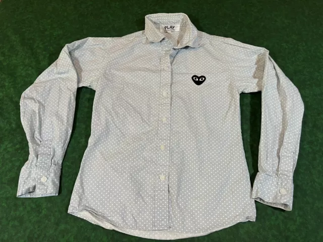 Comme Des Garcons PLAY - Heart Logo Button Down Shirt - Womens Size SMALL