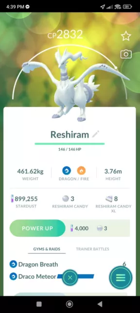 Pokemon Go Zekrom 3000+ High CP for pokedex entry and PvP