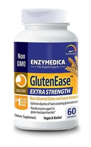 Enzymedica Glutenease Extra Force 60 Capsules, Digestion, Gluten Intolérance