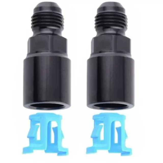 2X 6AN Male Flare Quick Disconnect Push-On Adapter 3/8" To Fuel Rail EFI Fitting
